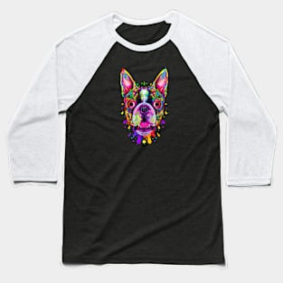 Boston Terrier Dog Ink Artwork Baseball T-Shirt